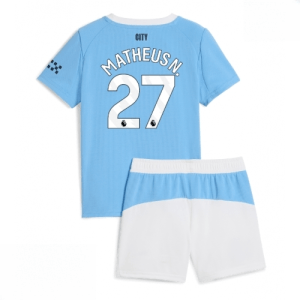 Echipament fotbal Manchester City Matheus Nunes #27 Tricou Acasa 2025-26 pentru copii + pantaloni scurți