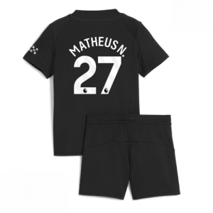 Echipament fotbal Manchester City Matheus Nunes #27 Tricou Deplasare 2025-26 pentru copii + pantaloni scurți