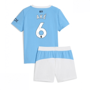 Echipament fotbal Manchester City Nathan Ake #6 Tricou Acasa 2025-26 pentru copii + pantaloni scurți