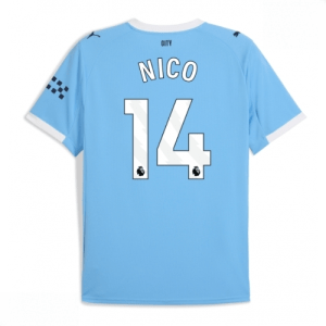 Echipament fotbal Manchester City Nico Gonzalez #14 Tricou Acasa 2025-26 pentru bărbați