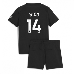Echipament fotbal Manchester City Nico Gonzalez #14 Tricou Deplasare 2025-26 pentru copii + pantaloni scurți