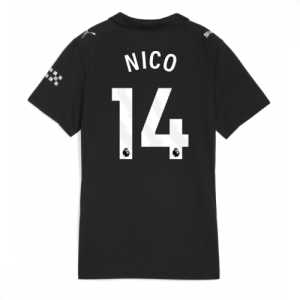 Echipament fotbal Manchester City Nico Gonzalez #14 Tricou Deplasare 2025-26 pentru femei mânecă scurtă