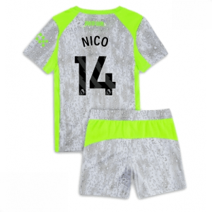Echipament fotbal Manchester City Nico Gonzalez #14 Tricou Treilea 2025-26 pentru copii + pantaloni scurți