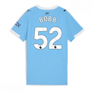 Echipament fotbal Manchester City Oscar Bobb #52 Tricou Acasa 2025-26 pentru femei mânecă scurtă
