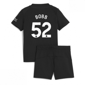 Echipament fotbal Manchester City Oscar Bobb #52 Tricou Deplasare 2025-26 pentru copii + pantaloni scurți