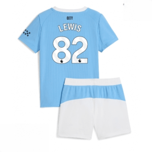 Echipament fotbal Manchester City Rico Lewis #82 Tricou Acasa 2025-26 pentru copii + pantaloni scurți