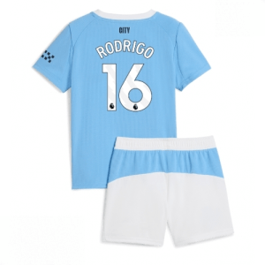 Echipament fotbal Manchester City Rodri Hernandez #16 Tricou Acasa 2025-26 pentru copii + pantaloni scurți