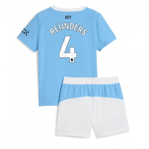 Echipament fotbal Manchester City Tijjani Reijnders #4 Tricou Acasa 2025-26 pentru copii + pantaloni scurți