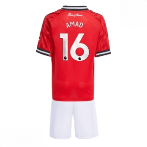 Echipament fotbal Manchester United Amad Diallo #16 Tricou Acasa 2025-26 pentru copii + șort