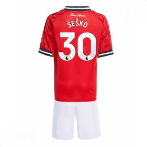 Echipament fotbal Manchester United Benjamin Sesko #30 Tricou Acasa 2025-26 pentru copii + șort