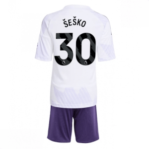 Echipament fotbal Manchester United Benjamin Sesko #30 Tricou Deplasare 2025-26 pentru copii + șort