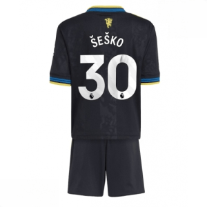 Echipament fotbal Manchester United Benjamin Sesko #30 Tricou Treilea 2025-26 pentru copii + șort