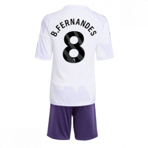 Echipament fotbal Manchester United Bruno Fernandes #8 Tricou Deplasare 2025-26 pentru copii + șort