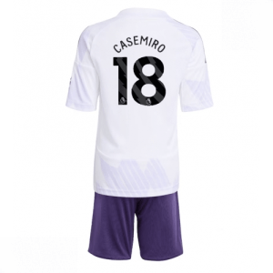 Echipament fotbal Manchester United Casemiro #18 Tricou Deplasare 2025-26 pentru copii + șort