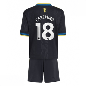 Echipament fotbal Manchester United Casemiro #18 Tricou Treilea 2025-26 pentru copii + șort