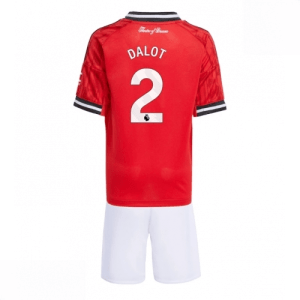 Echipament fotbal Manchester United Diogo Dalot #2 Tricou Acasa 2025-26 pentru copii + șort