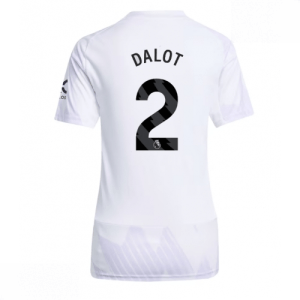 Echipament fotbal Manchester United Diogo Dalot #2 Tricou Deplasare 2025-26 pentru femei mânecă scurtă