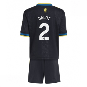 Echipament fotbal Manchester United Diogo Dalot #2 Tricou Treilea 2025-26 pentru copii + șort
