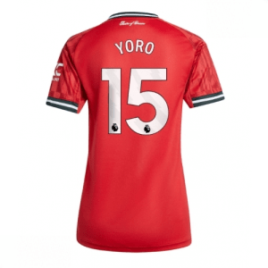 Echipament fotbal Manchester United Leny Yoro #15 Tricou Acasa 2025-26 pentru femei mânecă scurtă