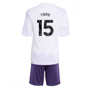 Echipament fotbal Manchester United Leny Yoro #15 Tricou Deplasare 2025-26 pentru copii + șort