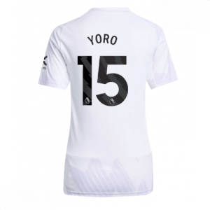 Echipament fotbal Manchester United Leny Yoro #15 Tricou Deplasare 2025-26 pentru femei mânecă scurtă