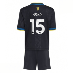 Echipament fotbal Manchester United Leny Yoro #15 Tricou Treilea 2025-26 pentru copii + șort