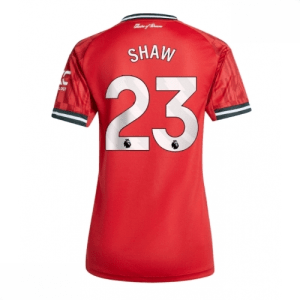 Echipament fotbal Manchester United Luke Shaw #23 Tricou Acasa 2025-26 pentru femei mânecă scurtă
