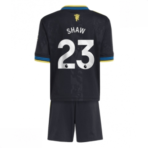Echipament fotbal Manchester United Luke Shaw #23 Tricou Treilea 2025-26 pentru copii + șort