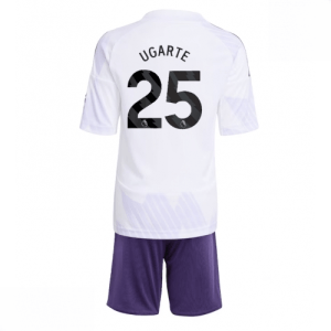 Echipament fotbal Manchester United Manuel Ugarte #25 Tricou Deplasare 2025-26 pentru copii + șort