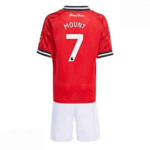 Echipament fotbal Manchester United Mason Mount #7 Tricou Acasa 2025-26 pentru copii + șort