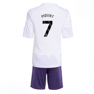 Echipament fotbal Manchester United Mason Mount #7 Tricou Deplasare 2025-26 pentru copii + șort