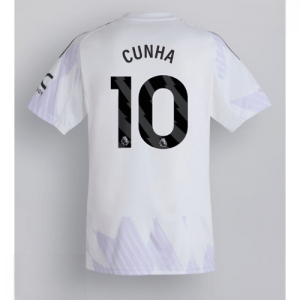 Echipament fotbal Manchester United Matheus Cunha #10 Tricou Deplasare 2025-26 pentru bărbați