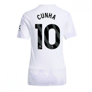 Echipament fotbal Manchester United Matheus Cunha #10 Tricou Deplasare 2025-26 pentru femei mânecă scurtă