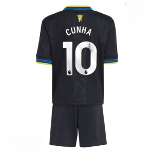 Echipament fotbal Manchester United Matheus Cunha #10 Tricou Treilea 2025-26 pentru copii + șort