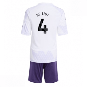 Echipament fotbal Manchester United Matthijs de Ligt #4 Tricou Deplasare 2025-26 pentru copii + șort