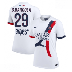 Echipament fotbal Paris Saint-Germain Bradley Barcola #29 Tricou Deplasare 2025-26 pentru femei mânecă scurtă