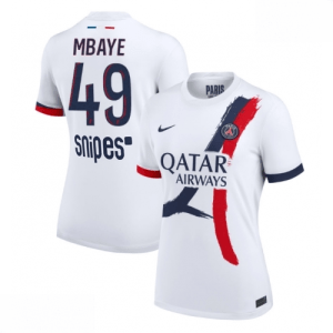 Echipament fotbal Paris Saint-Germain Ibrahim Mbaye #49 Tricou Deplasare 2025-26 pentru femei mânecă scurtă