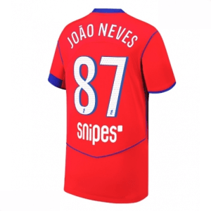 Echipament fotbal Paris Saint-Germain PSG Joao Neves #87 Tricou Treilea 2025-26 pentru bărbați
