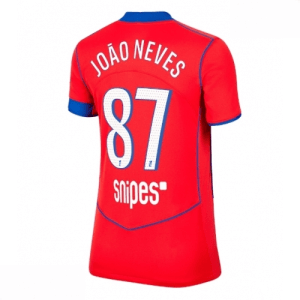 Echipament fotbal Paris Saint-Germain Joao Neves #87 Tricou Treilea 2025-26 pentru femei mânecă scurtă