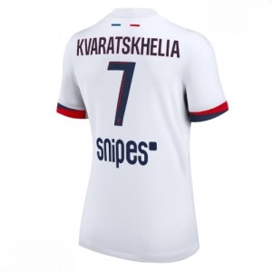 Echipament fotbal Paris Saint-Germain Khvicha Kvaratskhelia #7 Tricou Deplasare 2025-26 pentru femei mânecă scurtă