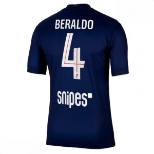Echipament fotbal Paris Saint-Germain PSG Lucas Beraldo #4 Tricou Acasa 2025-26 pentru bărbați