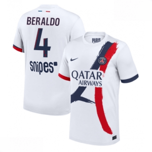Echipament fotbal Paris Saint-Germain PSG Lucas Beraldo #4 Tricou Deplasare 2025-26 pentru bărbați