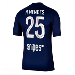 Echipament fotbal Paris Saint-Germain PSG Nuno Mendes #25 Tricou Acasa 2025-26 pentru bărbați