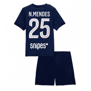 Echipament fotbal Paris Saint-Germain PSG Nuno Mendes #25 Tricou Acasa 2025-26 pentru copii + pantaloni scurți