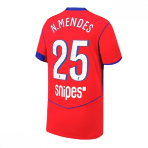 Echipament fotbal Paris Saint-Germain PSG Nuno Mendes #25 Tricou Treilea 2025-26 pentru bărbați