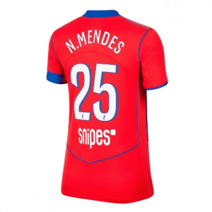 Echipament fotbal Paris Saint-Germain Nuno Mendes #25 Tricou Treilea 2025-26 pentru femei mânecă scurtă