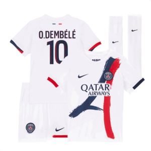 Echipament fotbal Paris Saint-Germain PSG Ousmane Dembele #10 Tricou Deplasare 2025-26 pentru copii + pantaloni scurți