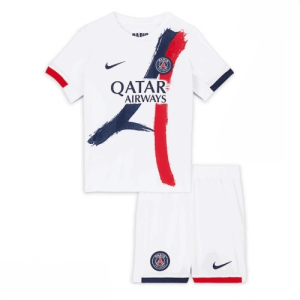 Echipament fotbal Paris Saint-Germain PSG Tricou Deplasare 2025-26 pentru copii + pantaloni scurți