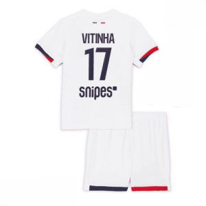 Echipament fotbal Paris Saint-Germain PSG Vitinha #17 Tricou Deplasare 2025-26 pentru copii + pantaloni scurți