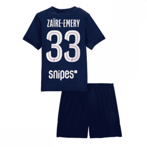 Echipament fotbal Paris Saint-Germain PSG Warren Zaire-Emery #33 Tricou Acasa 2025-26 pentru copii + pantaloni scurți